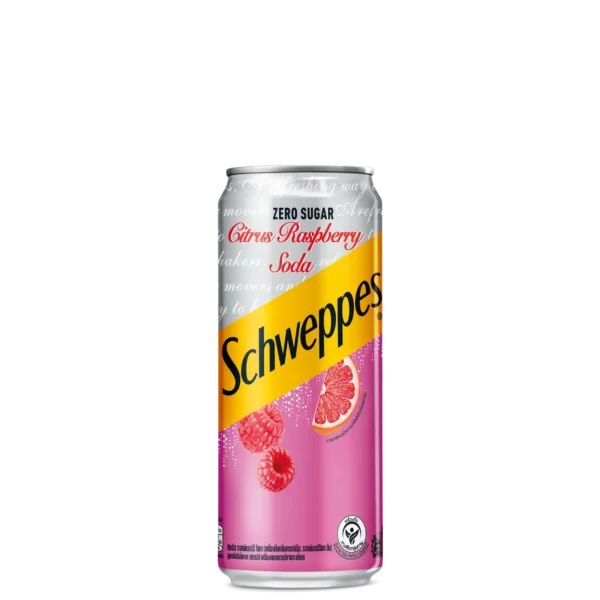 Schweppes Zero Citrus Raspberry Soda (24 x 250ml)