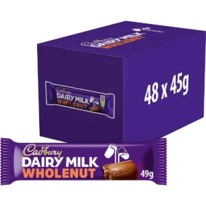 Cadbury Dairy Milk Whole Nut Chocolate Bar (48 x 45g)