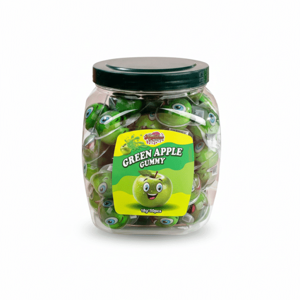 Jellylicious Green Apple Jelly Filled Gummy (50 x 18g) - Halal