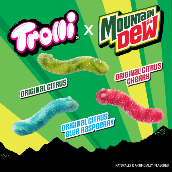 trolly mountain dew Trolli Mountain Dew Sour Brite Crawlers (12 x 120g) - USA