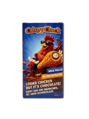 Crispy Cluck Fried Chicken Shaped Milk Chocolate with Milk Filling (48g)