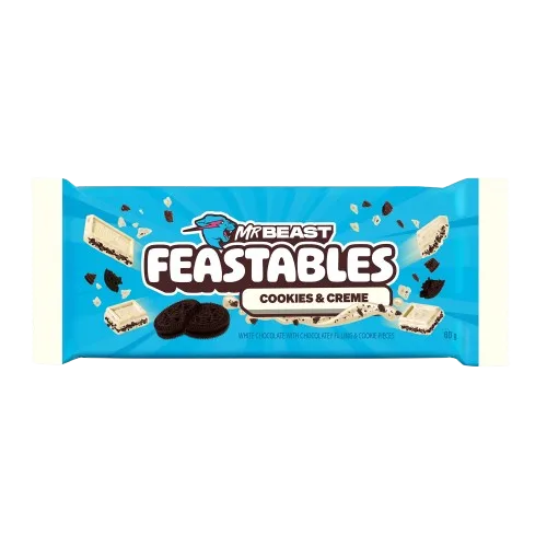 Mr Beast Feastables Cookies and Creme Chocolate (10 x 60g)