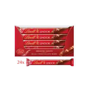 Lindt Lindor Milk Chocolate Bar (24 x 38g)