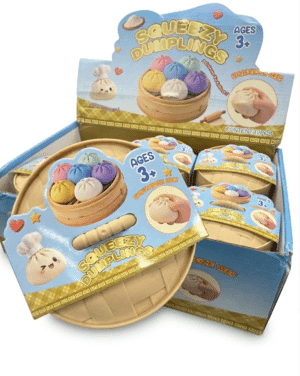 Viral Giant Dumpling Squeeze Stress Ball With Steamer Box (12 pack)