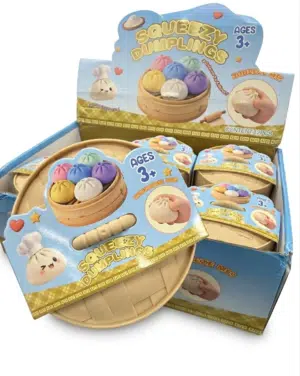 Viral Giant Dumpling Squeeze Stress Ball With Steamer Box (12 pack)