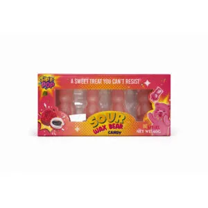 Sip n Pop Vegan Sour Bear Wax Candy Lychee Flavour (12 x 40g)