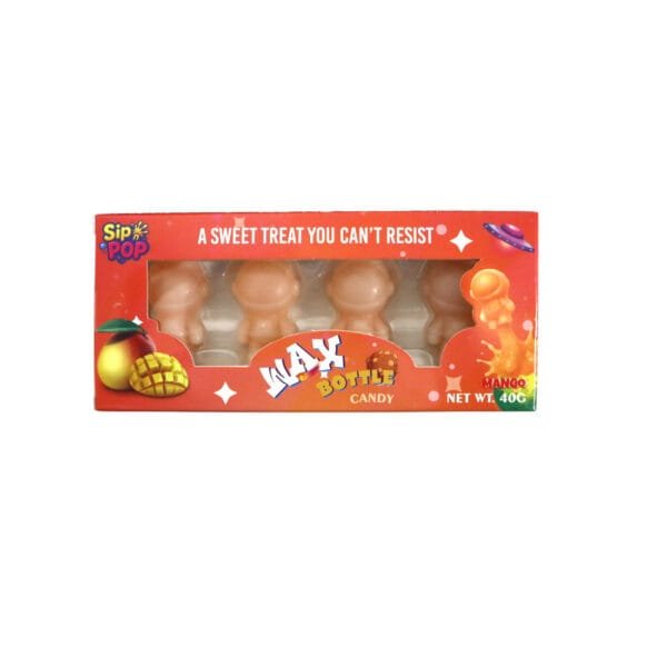 Sip n Pop Vegan Space Man Wax Candy Mango Flavour (12 x 40g)