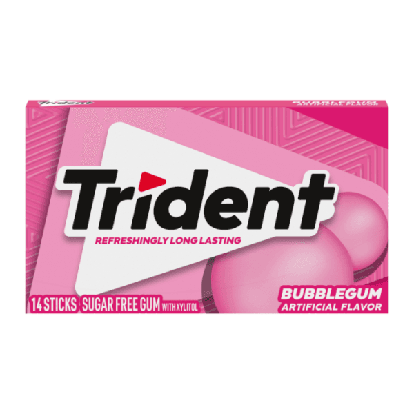 Trident Bubble Gum Chewing Gum (14 Sticks x 12 Pack)