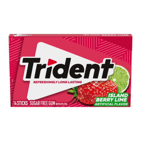 Trident Island Berry Lime Chewing Gum (14 Sticks x 12 Pack)