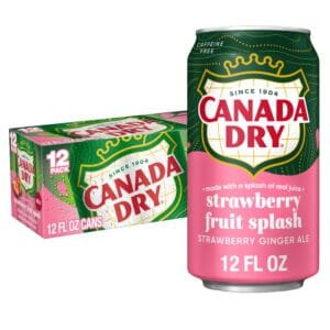Canada Dry Strawberry Fruit Splash Ginger Ale (12 x 355ml) - USA