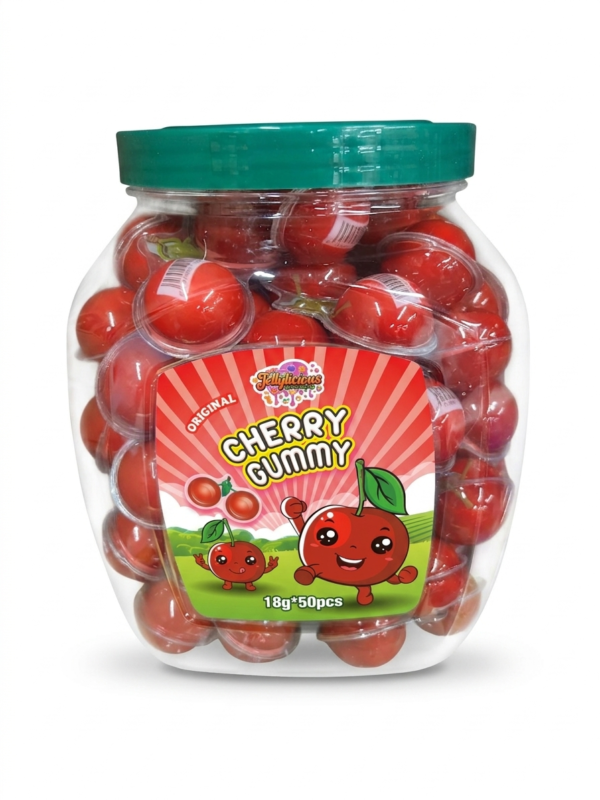 Jellylicious Cherry Fruit Jelly Filled Gummy (50 x 18g) - Halal