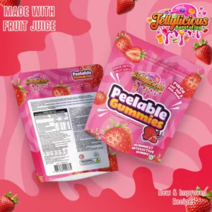 Jellylicious Strawberry Peelable Gummies (12 x 65g) - Halal