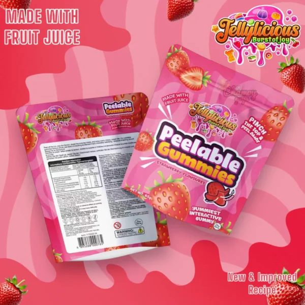 JellyliciousPeelableGummies_StrawberryFlavour Jellylicious Strawberry Peelable Gummies (12 x 65g) - Halal