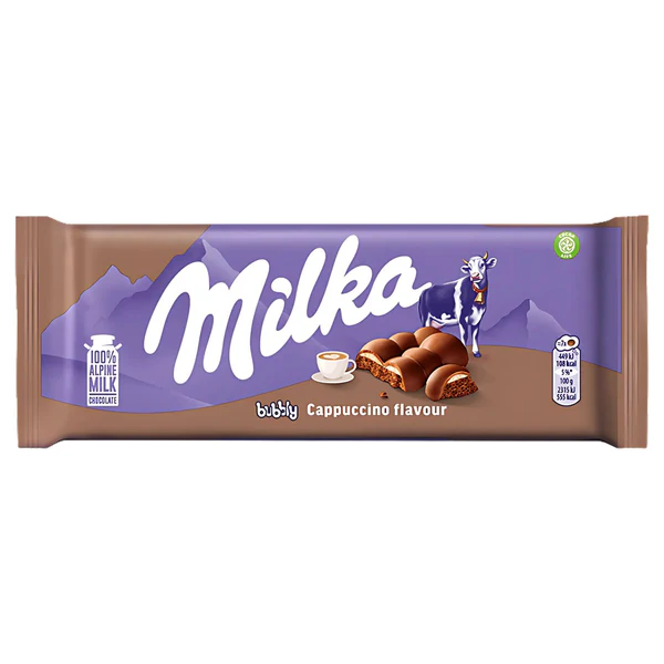 Milka-BubblyCappuccinoChocolateBar-100g_grande Milka Chocolate Bar Bubbly Cappucino (12 x 97g)