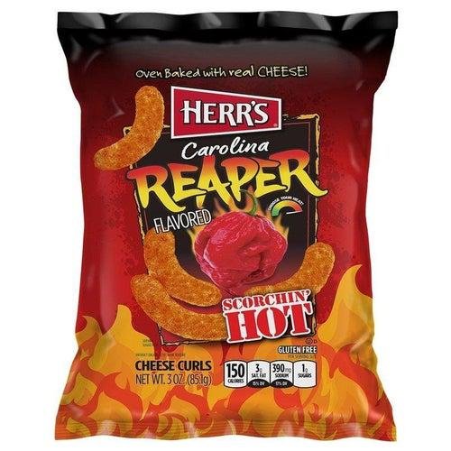Herr's Carolina Reaper Flavoured Scorchin Hot Cheese Curls (42 x 28.4g)