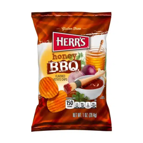 Herr's Honey BBQ  Flavoured Potato Chips (42 x 28.4g)