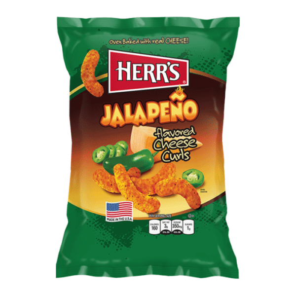 Herr's Jalapeño Flavoured Cheese Curls (42 x 28.4g)