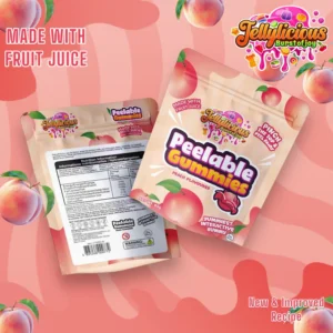 Jellylicious Peach Peelable Gummies (12 x 65g) - Halal