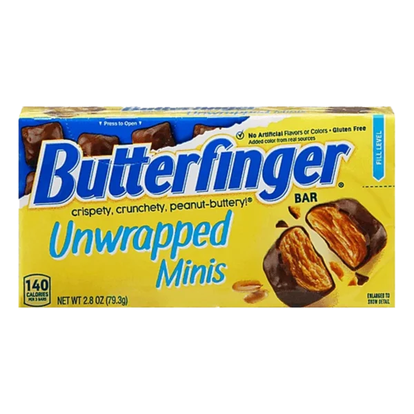 Nestle Butterfinger Unwrapped Minis Bites Box 79.3g Nestle Butterfinger Unwrapped Minis Bites Theatre Box (12 x 79.3g)