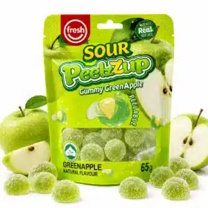 Fresh Sour PeelzZup Gummy Green Apple (12 x 65g) - Halal