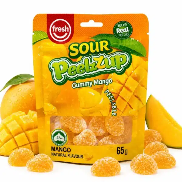 Fresh Sour PeelzZup Gummy Mango (12 x 65g) - Halal