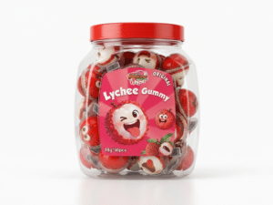 Jellylicious Lychee Fruit Jelly Filled Gummy (50 x 18g) - Halal