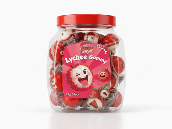 Jellylicios Lychee Jellylicious Lychee Fruit Jelly Filled Gummy (50 x 18g) - Halal