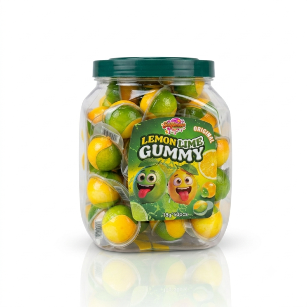 Jellylicious Lemon Lime Fruit Jelly Filled Gummy (50 x 18g) - Halal