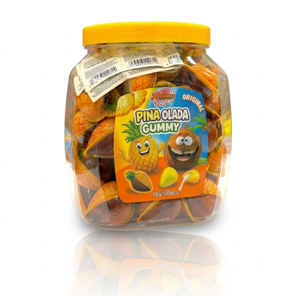 Jellylicious Pina Colada Jellylicious Pina Colada Fruit Jelly Filled Gummy (50 x 18g) - Halal