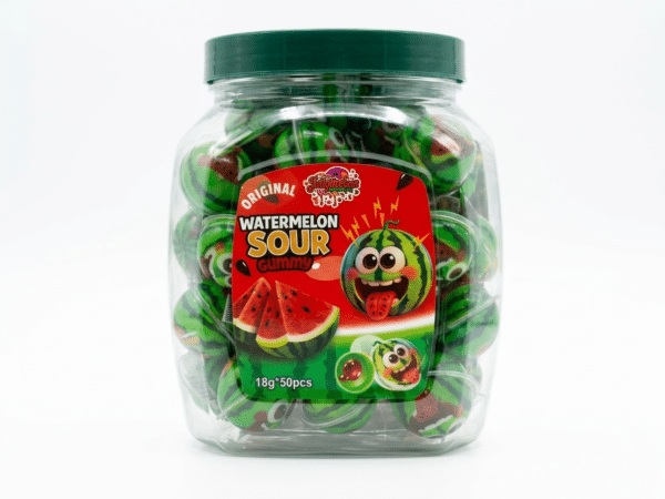 Jellylicious sour watermelon Jellylicious Sour Watermelon Fruit Jelly Filled Gummy (50 x 18g) - Halal