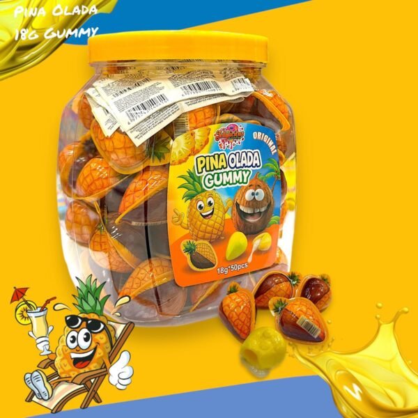 Jellylicious Pina Colada Fruit Jelly Filled Gummy (50 x 18g) - Halal