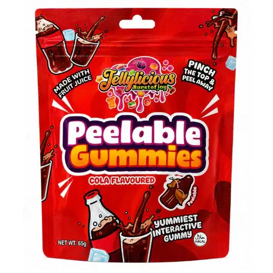 Jellylicious Cola Peelable Gummies (12 x 65g) - Halal